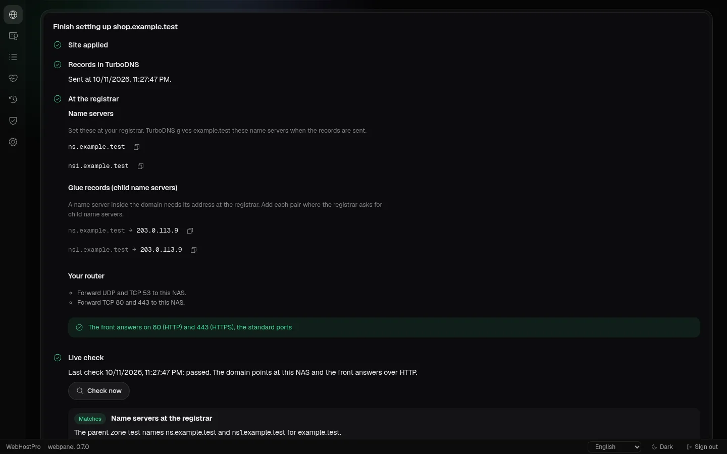 WebHostPro: Domain setup checklist