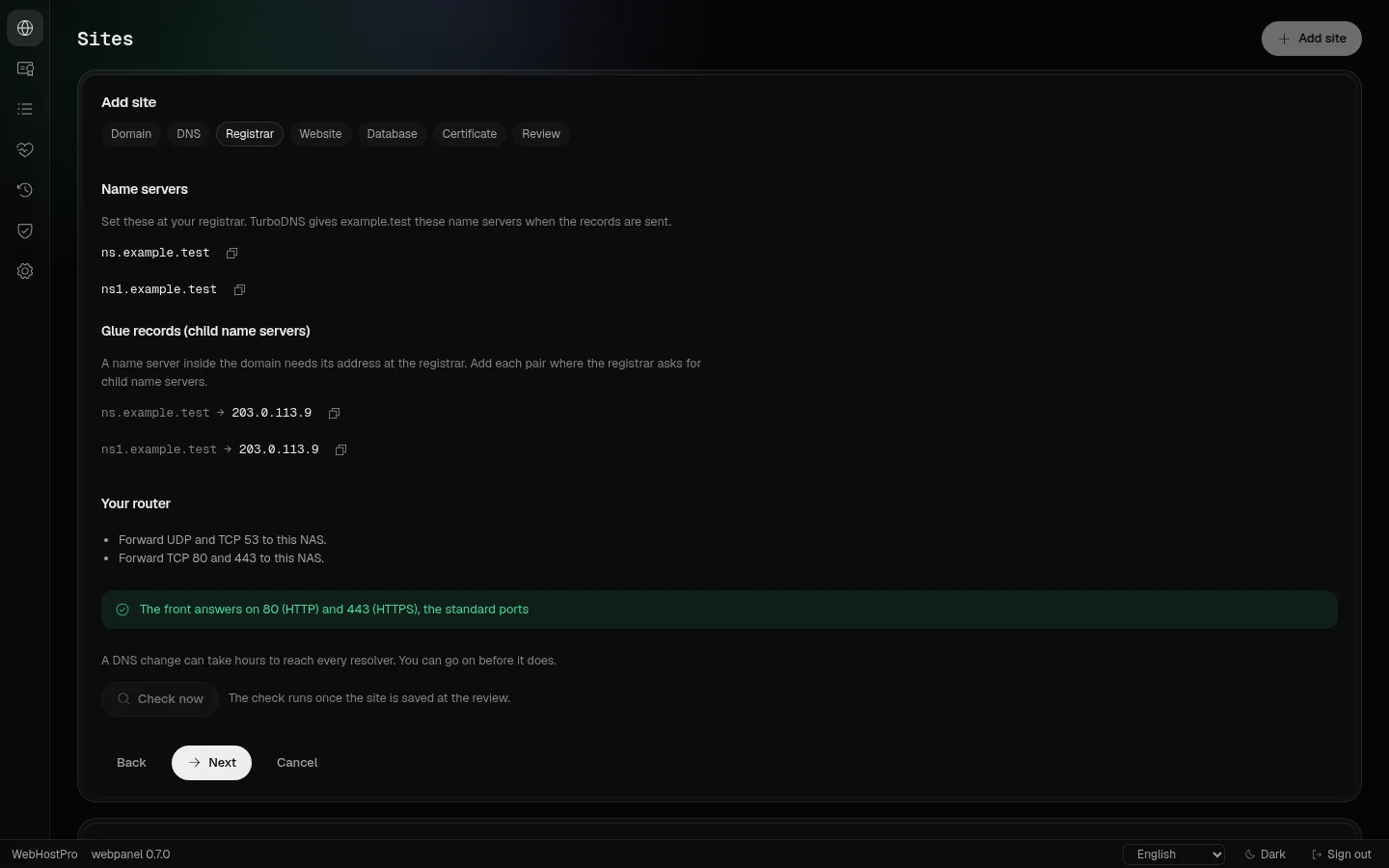 WebHostPro: Domain wizard