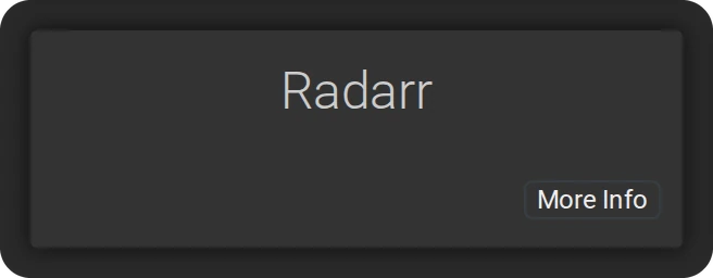 The Radarr tile in the list of applications