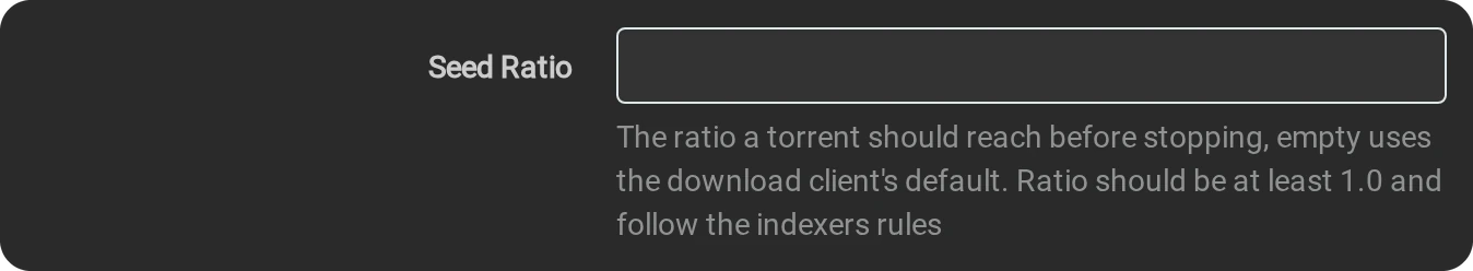 Seed Ratio left empty