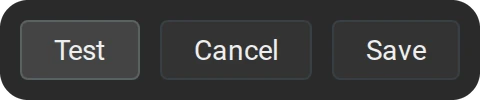 The Test, Cancel and Save buttons