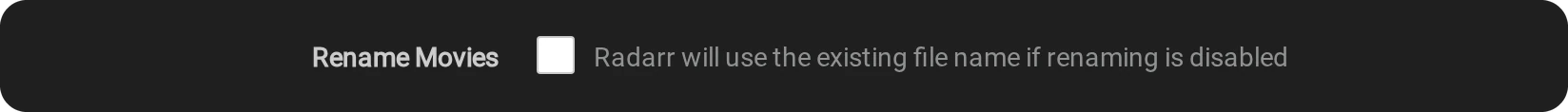 Rename Movies unticked