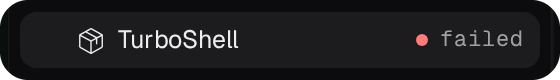 The Apps sidebar: TurboShell, failed