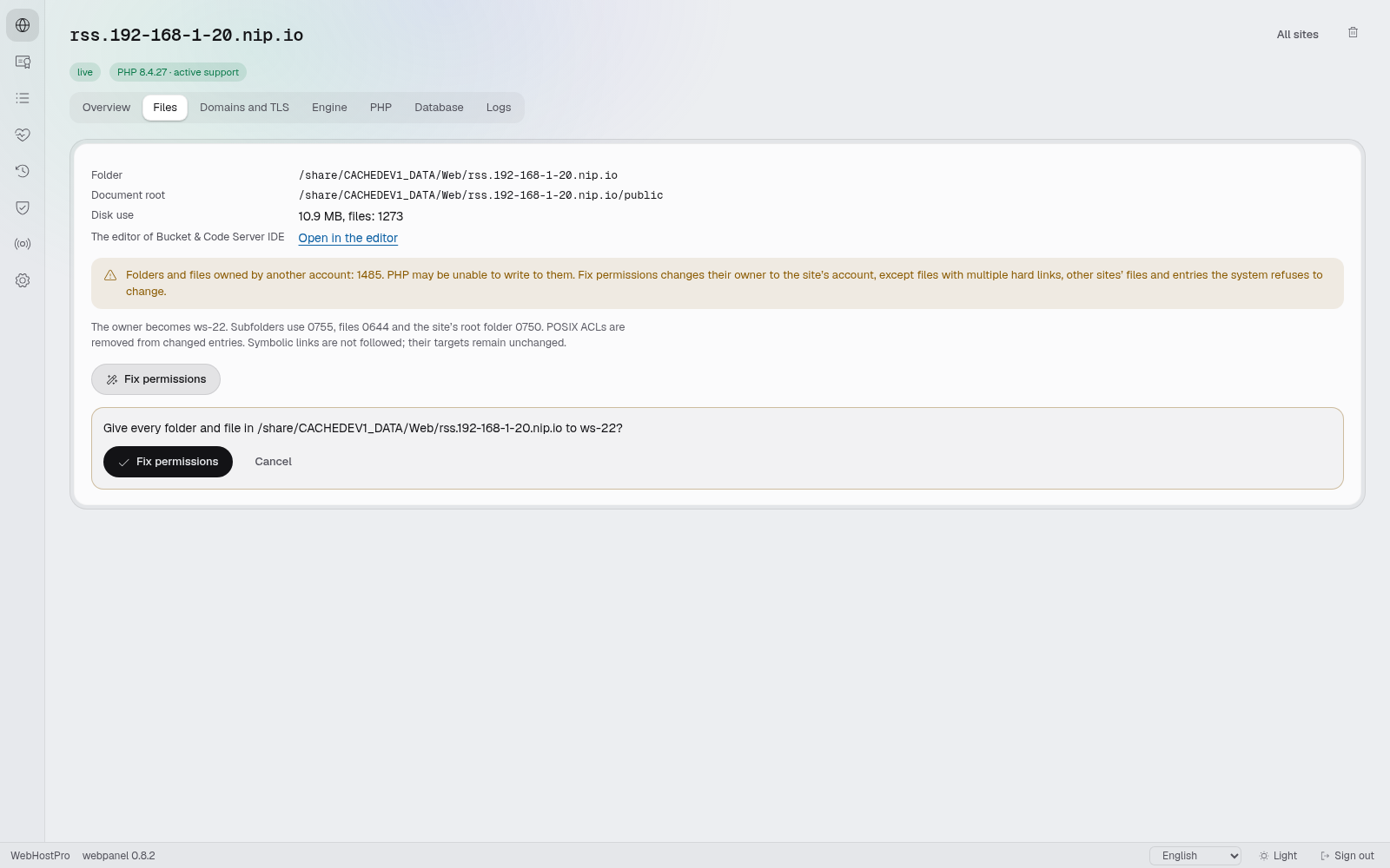 Confirming the permission repair